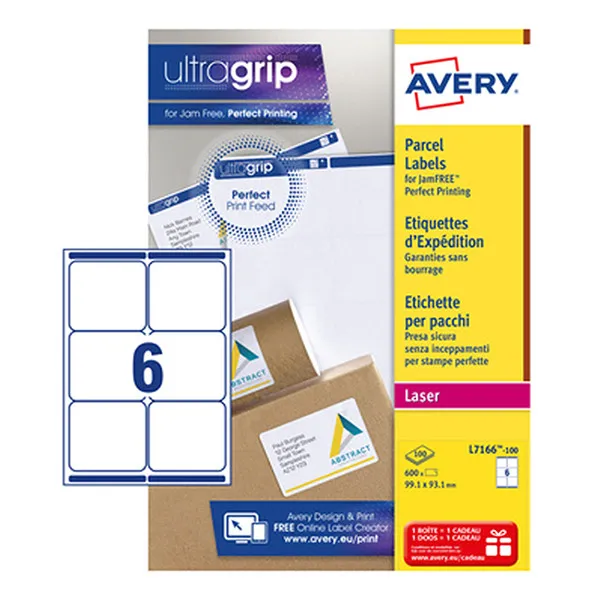 Avery Zweckform L7166-100 Etiquetas de envío A4 99,1 x 93,1 mm blancas (600 etiquetas)