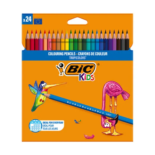 BIC Kids Tropicolors lápices de colores en estuche (24 unidades)