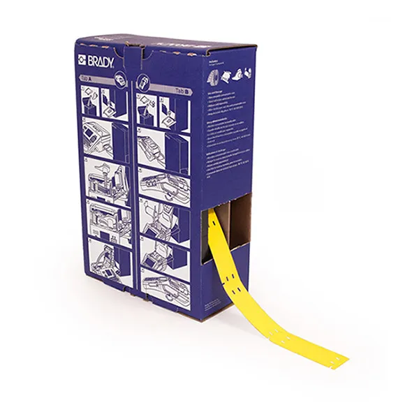 Brady BM-10x75-348-YL Etiquetas de poliolefina amarillas 10 mm x 75 mm (original)
