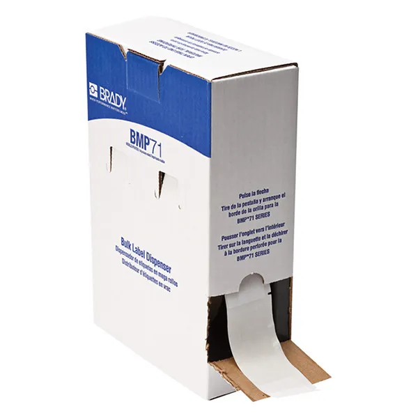 Brady BM-33-427 etiquetas de vinilo blanco 38,10 mm x 101,60 mm (original)