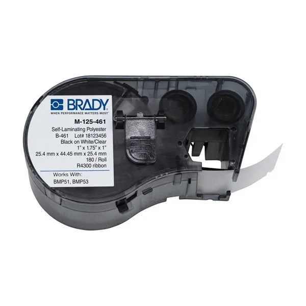 Brady M-125-461 Etiquetas de poliéster laminado de 25,4 mm x 44,45 mm x 25,4 mm (original)