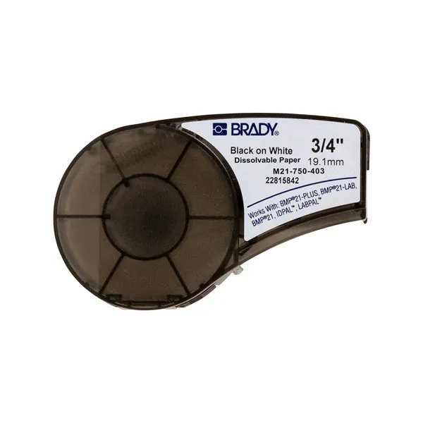 Brady M21-750-403 cinta de papel negro sobre blanco 19,1 mm x 6,40 m (original)