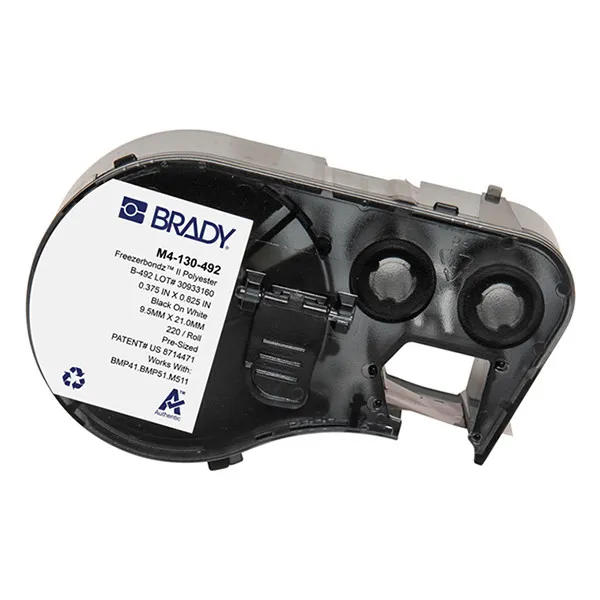 Brady M4-130-492 Etiquetas de poliéster FreezerBondz negro sobre blanco 20,99 mm x 9,53 mm (original)
