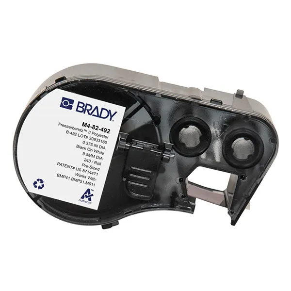 Brady M4-82-492 FreezerBondz etiquetas de poliéster negro sobre blanco Ø 9,53 mm (original)