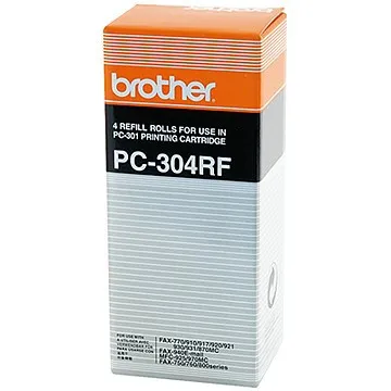 Brother PC-304RF: 4 x rollo entintado negro (original)