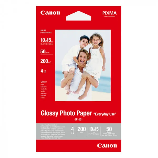 Canon GP-501 Papel fotográfico brillante 200 gramos 10 x 15 cm (50 hojas)