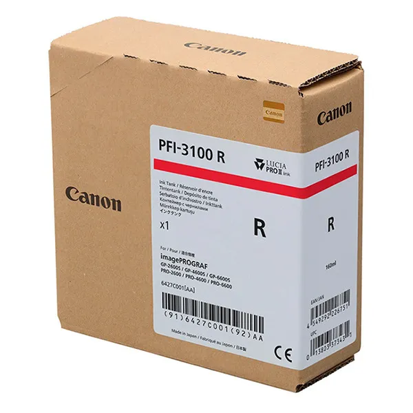 Canon PFI-3100R cartucho de tinta rojo (original)
