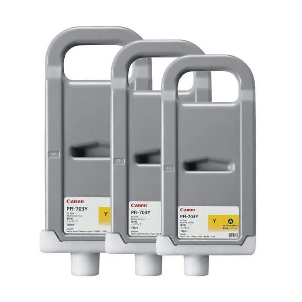 Canon PFI-703Y XL cartucho de tinta amarillo Pack de 3 unidades (original)
