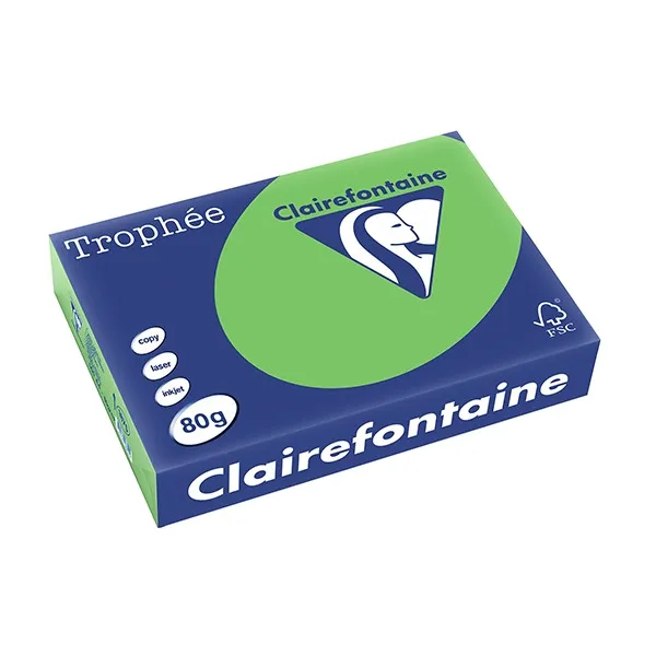 Clairefontaine verde hierba Papel de color 80 gramos A4 (500 hojas)
