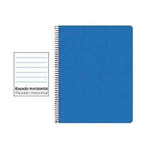 Cuaderno Espiral Folio Rayado Horizontal 60g (Tapa Blanda) - Azul