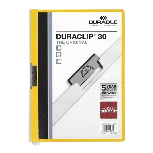 Durable Duraclip Portafolios amarillo A4 para 30 páginas