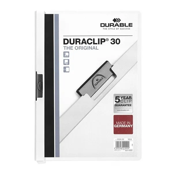Durable Duraclip Portafolios blanco para 30 páginas