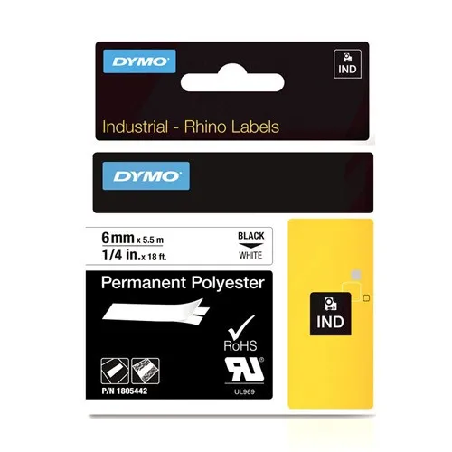 Dymo 1805442 IND Rhino cinta permanente poliéster 6 mm (original)
