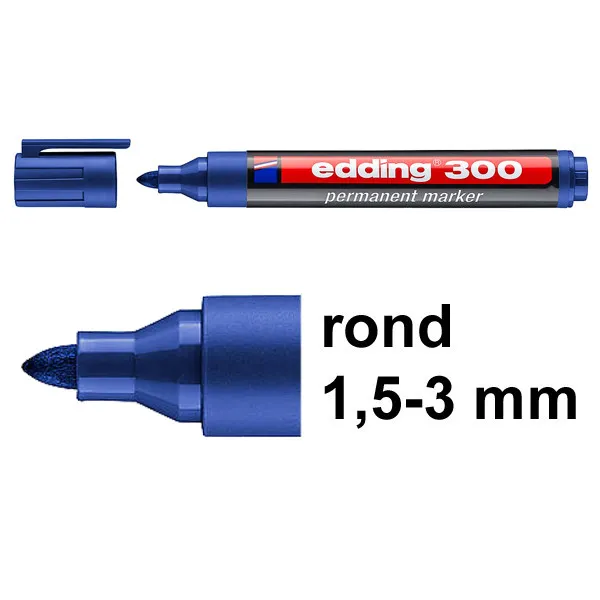 Edding 300 rotulador permanente azul - redondo (1,5 a 3 mm)