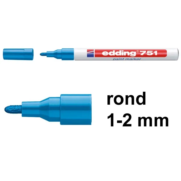 Edding 751 Rotulador de tinta opaca | 1-2 mm | punta redonda | azul claro