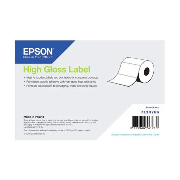 Epson 7113766 etiquetas de alto brillo en rollo continuo de 102 mm x 60 m (original)