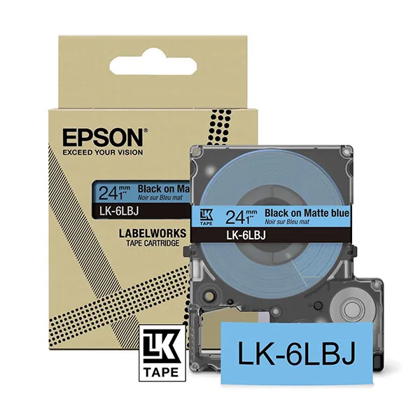 Epson LK-6LBJ cinta mate negro sobre azul 24 mm (original)