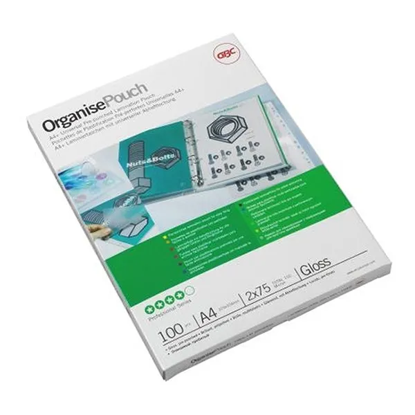 GBC fundas de archivadores A4 | brillante | 2x75 micras | 100 unidades