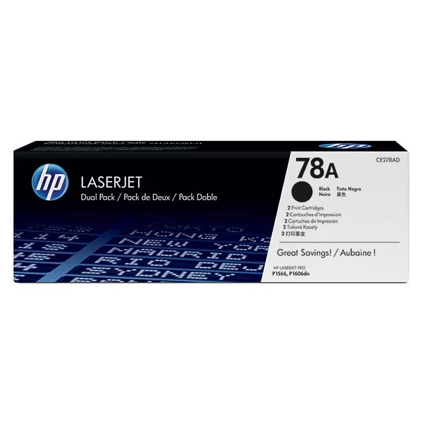 HP 78AD (CE278AD) toner negro pack doble (original)