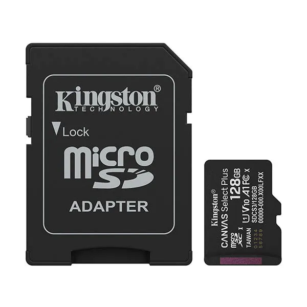 Kingston Canvas Select Plus Gen 3 tarjeta de memoria microSDXC de 128 GB con adaptador SD