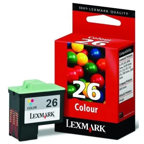 Lexmark nº 26 (10N0026) cartucho de tinta tricolor alta capacidad (original)