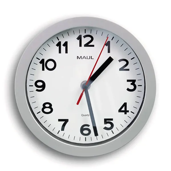 Reloj de pared de plástico gris con esfera blanca (Ø 20 cm)