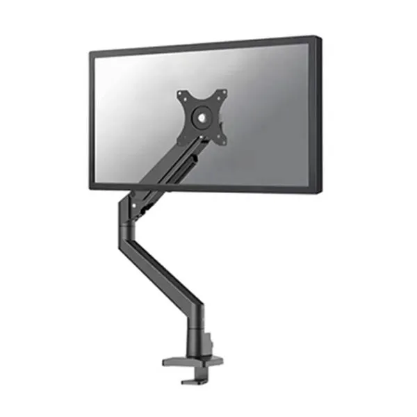 Neomounts Next Slim Desk Brazo de monitor con resorte de gas para 1 monitor, negro (con abrazadera y pasacables de escritorio)