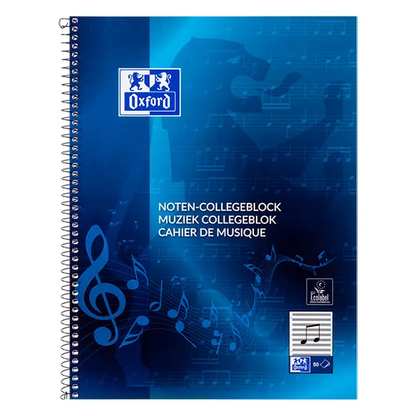 Oxford libreta de música A4 con espiral 50 hojas