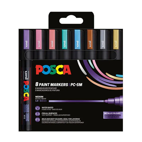 POSCA PC-5M rotulador (1,8 - 2,5 mm redondo) | Pack 8 uds