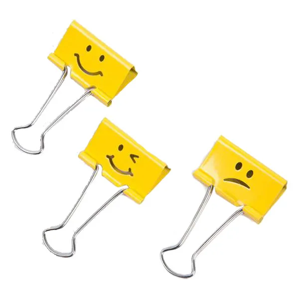 Rapesco Emoji Pinzas sujetapapeles de 32 mm amarillas | 20 unidades