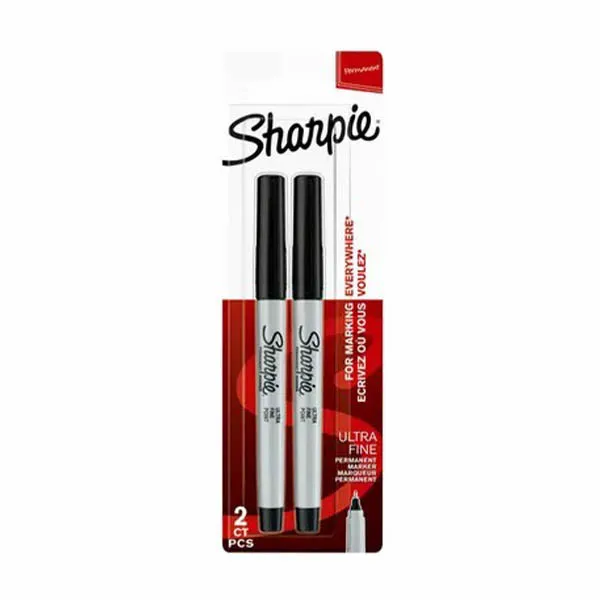 Sharpie rotulador permanente negro (punta muy fina de 0,5 mm) (2 unidades)
