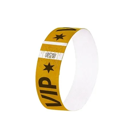 Pulseras para eventos supersuaves VIP doradas (120 unidades)