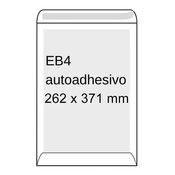 Sobre blanco reforzado | 262 x 371 mm | EB4 | adhesivo | 100 unidades