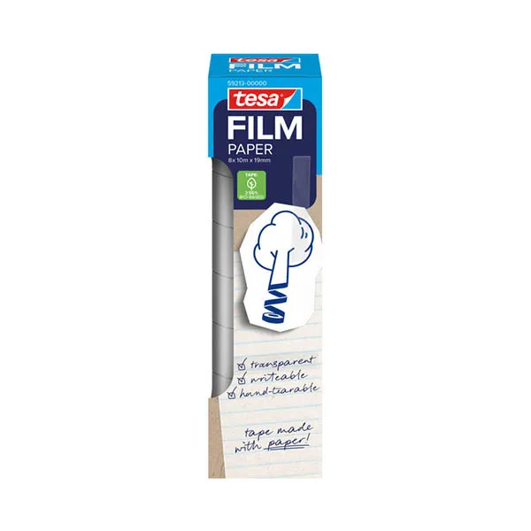 Tesa Cinta adhesiva de papel 19 mm x 10 m (8 rollos)