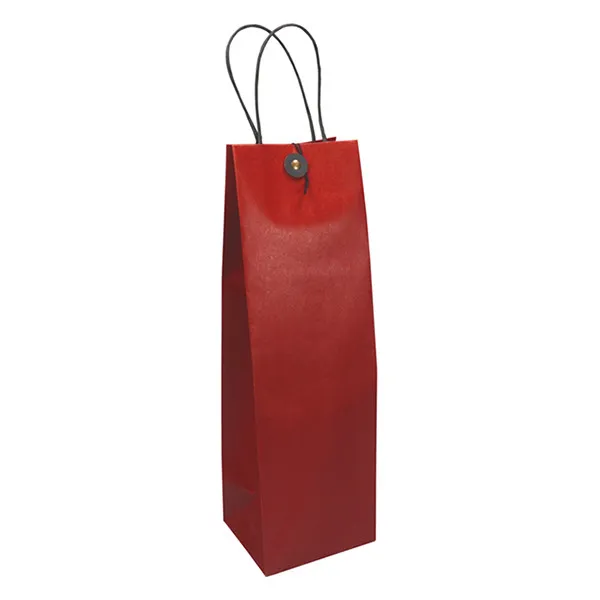 Bolsa de papel para botellas de vino con cierre rojo (10 unidades)