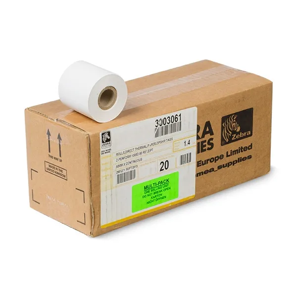 Zebra Z-Perform 1000D 80 rollo recibos (3003061) 50 mm ancho (20 rollos) (original)