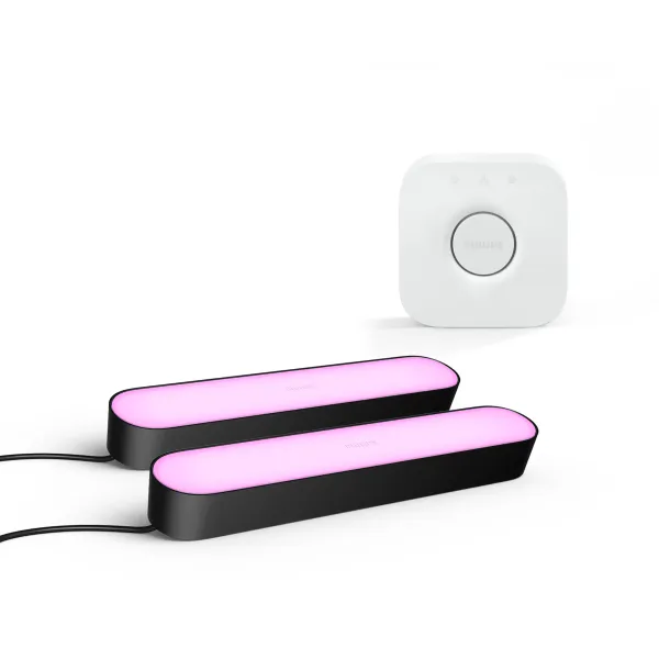 Philips Pack: Barras Led Hue Play Negras (x2un) + Hue Bridge