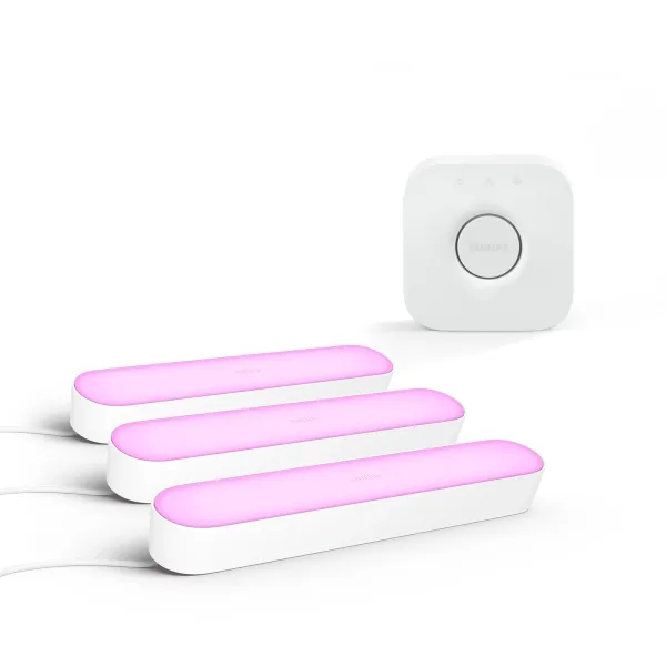 Philips Pack: Barras Led Hue Play Blancas (2 + 1 Extensión) + Hue Bridge