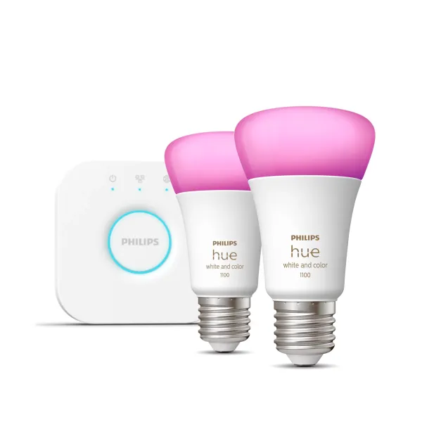 Philips Hue White & Color Ambiance Kit De Inicio: 2 Bombillas Inteligentes E27 (1100)