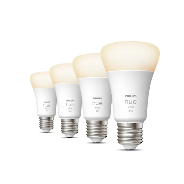 Philips Hue White Bombilla Inteligente A60 - E27 - 800 (paquete De 4)