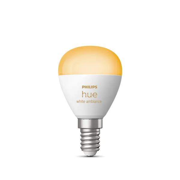 Philips Hue White Ambiance Bombilla Esférica - Bombilla Inteligente E14