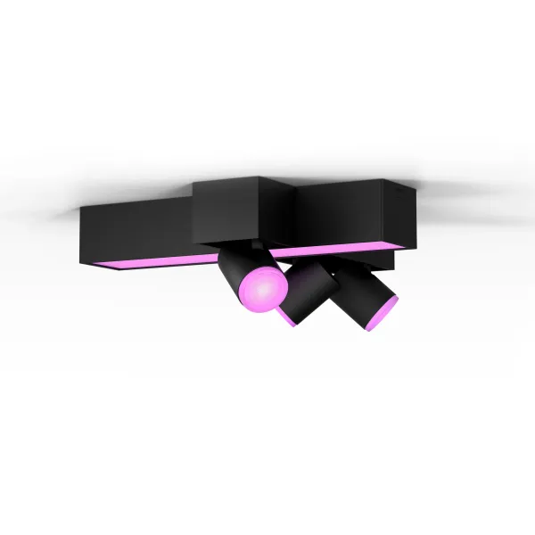 Philips Hue White & Color Ambiance Plafón Centris Con Tres Focos Cruzados - Negro