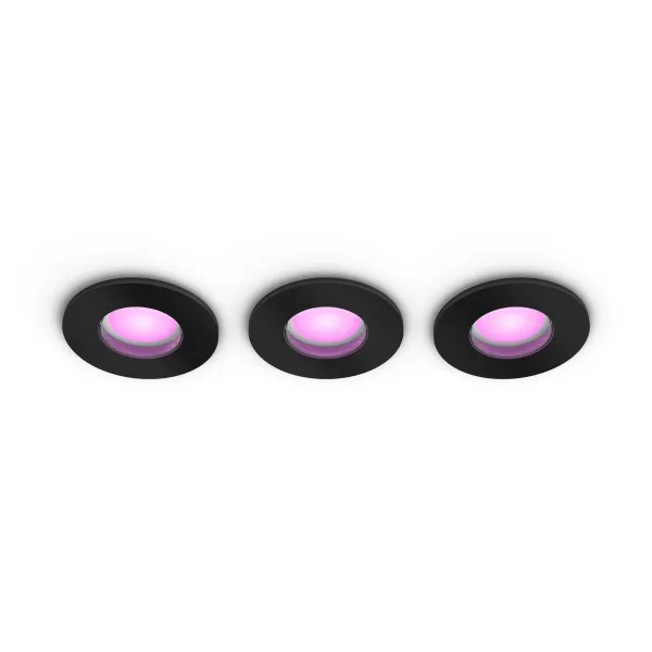 Philips Hue White & Color Ambiance Pack De 3 Focos Empotrables Xamento - Negro