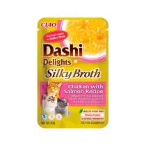 Churu Dashi Delights Silky Broth Receta Pollo y Salmón Caldo para Gatos
