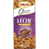 Chocolate con leche-almendras sin azúcar VALOR, tableta 150 g