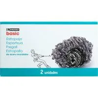 Estropajo metálico EROSKI BASIC, pack 2 uds
