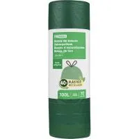 Bolsa de basura jardín c. cierre 100 l. EROSKI, paquete 10 uds