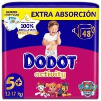 Pañal 12-17 kg Talla 5 Extra DODOT ACTIVITY, paquete 48 uds