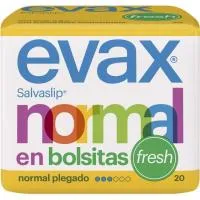 Protegeslip normal fresh plegado EVAX, paquete 20 uds