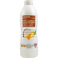 Yogur líquido sabor piña-coco EROSKI, botella 1 litro